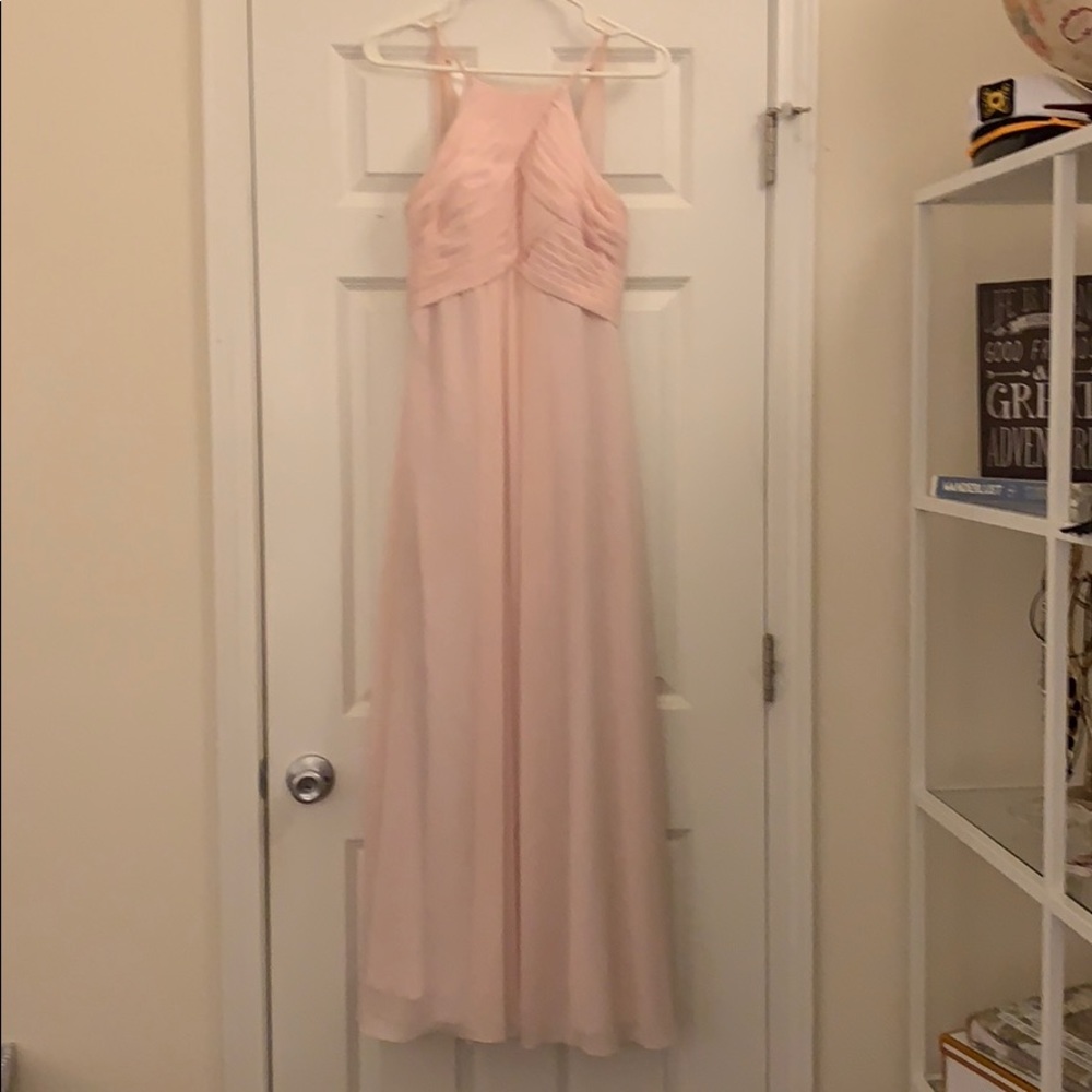 Light pink azazie floor length dress